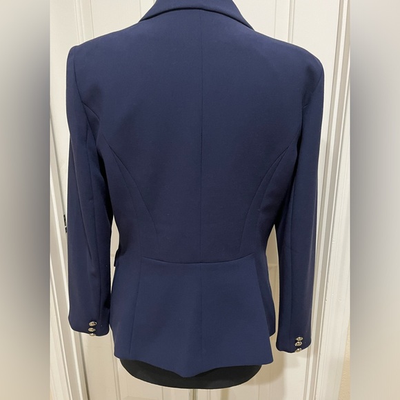 White House Black Market Midnight Blue DOUBLE BREASTED BLAZER WOMENS SIZE 10 - Picture 6 of 10
